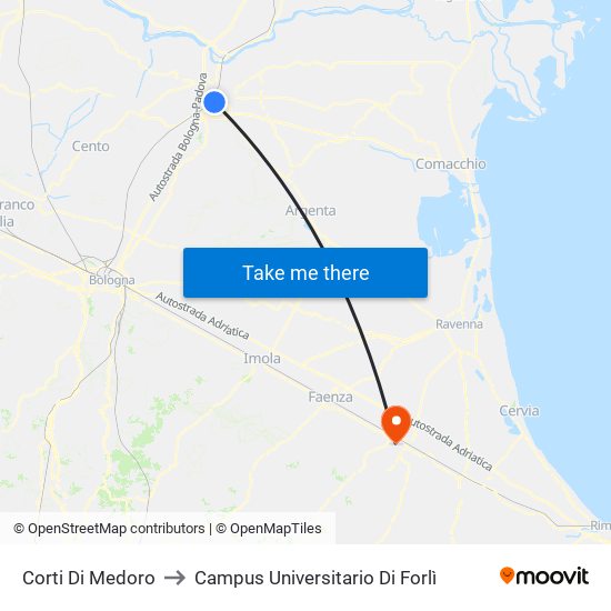 Corti Di Medoro to Campus Universitario Di Forlì map