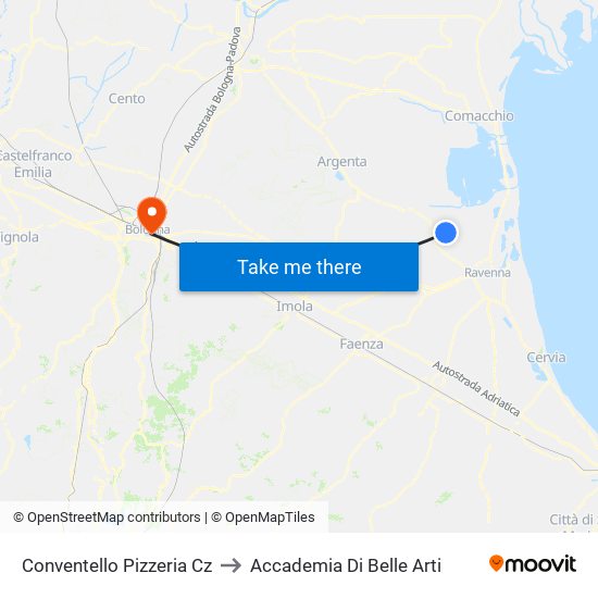 Conventello Pizzeria Cz to Accademia Di Belle Arti map