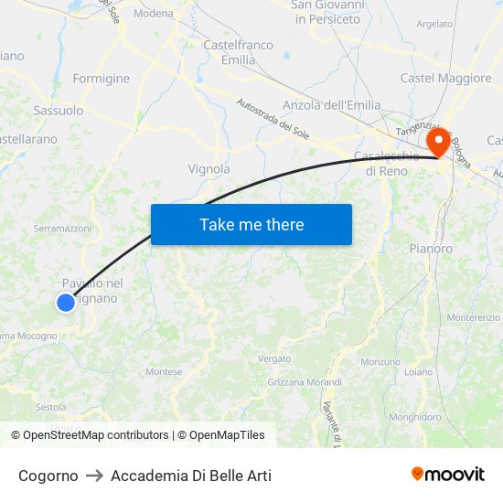 Cogorno to Accademia Di Belle Arti map