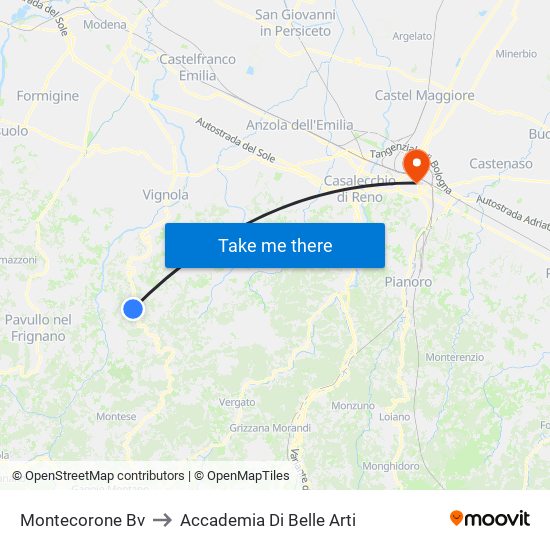 Montecorone Bv to Accademia Di Belle Arti map