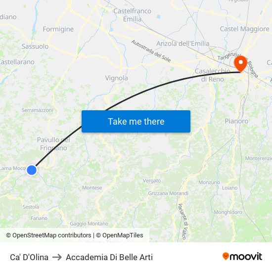 Ca' D'Olina to Accademia Di Belle Arti map