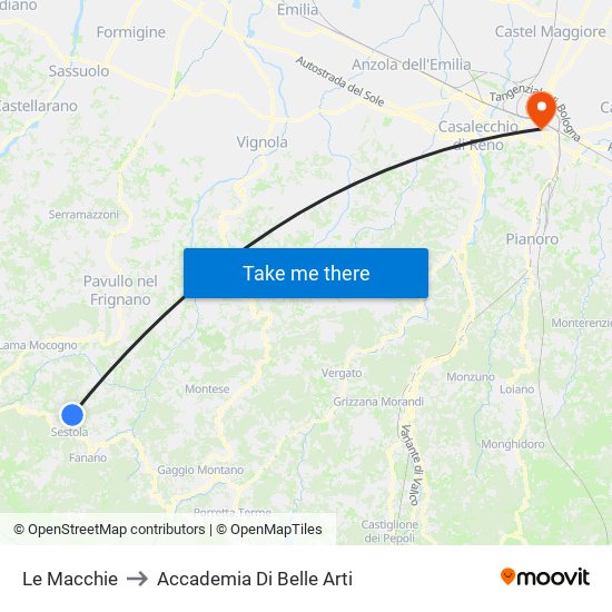 Le Macchie to Accademia Di Belle Arti map