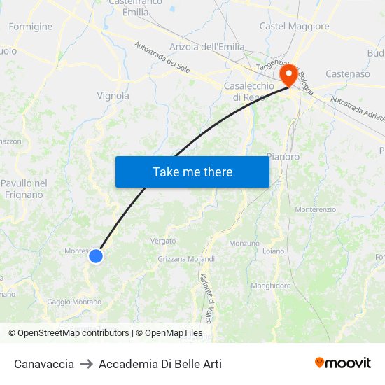 Canavaccia to Accademia Di Belle Arti map