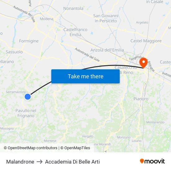 Malandrone to Accademia Di Belle Arti map