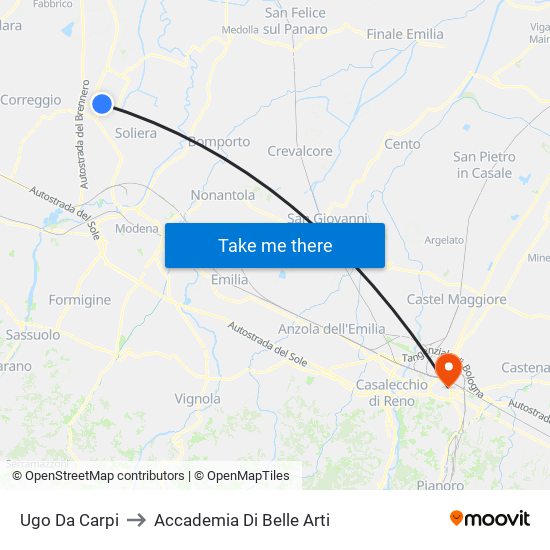 Ugo Da Carpi to Accademia Di Belle Arti map