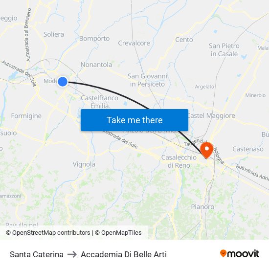 Santa Caterina to Accademia Di Belle Arti map