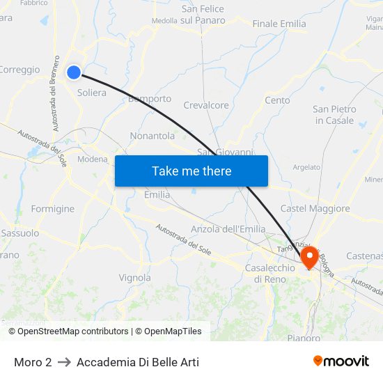 Moro 2 to Accademia Di Belle Arti map
