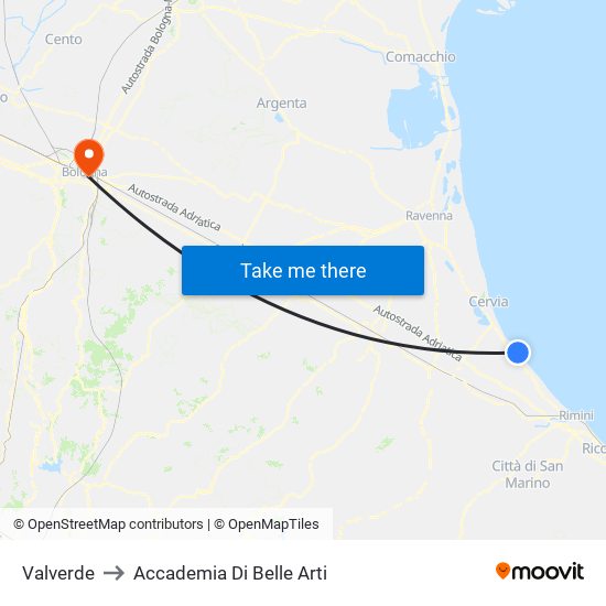 Valverde to Accademia Di Belle Arti map