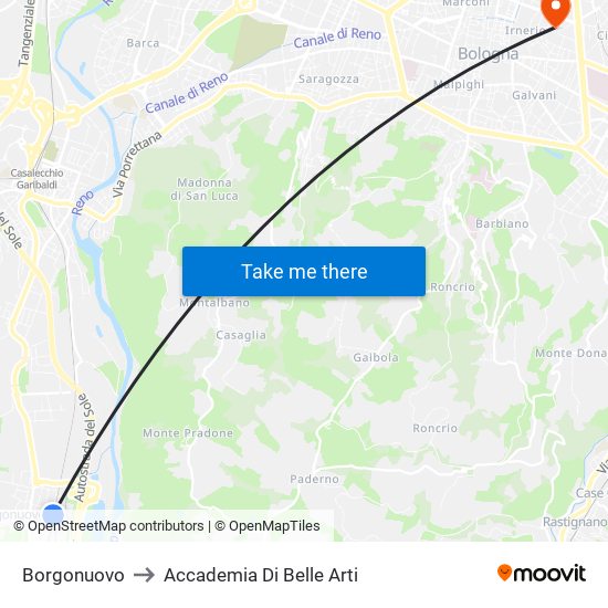 Borgonuovo to Accademia Di Belle Arti map