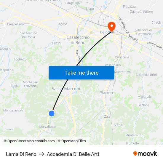 Lama Di Reno to Accademia Di Belle Arti map