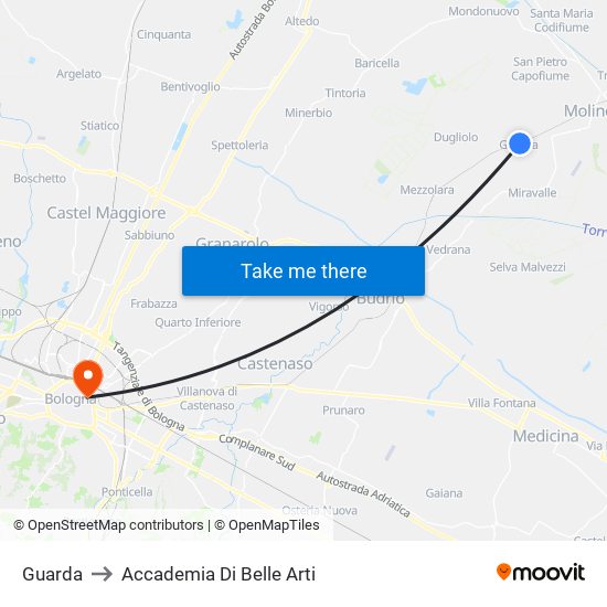 Guarda to Accademia Di Belle Arti map