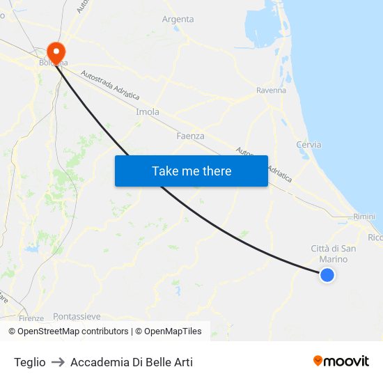 Teglio to Accademia Di Belle Arti map