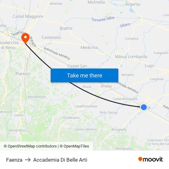 Faenza to Accademia Di Belle Arti map