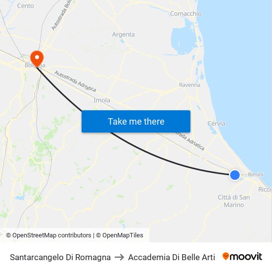 Santarcangelo Di Romagna to Accademia Di Belle Arti map