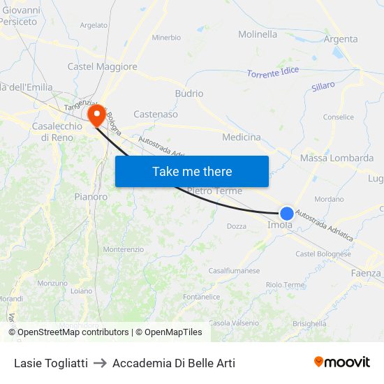 Lasie Togliatti to Accademia Di Belle Arti map