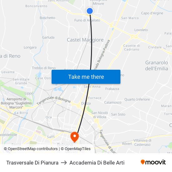 Trasversale Di Pianura to Accademia Di Belle Arti map