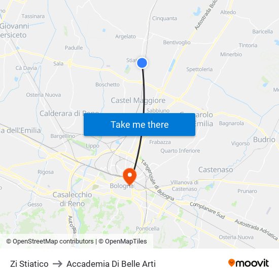 Zi Stiatico to Accademia Di Belle Arti map