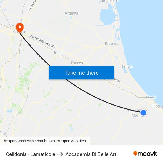 Celidonia - Lamaticcie to Accademia Di Belle Arti map