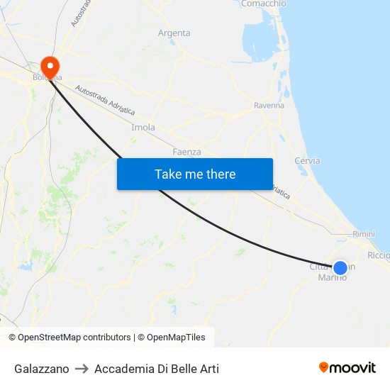 Galazzano to Accademia Di Belle Arti map