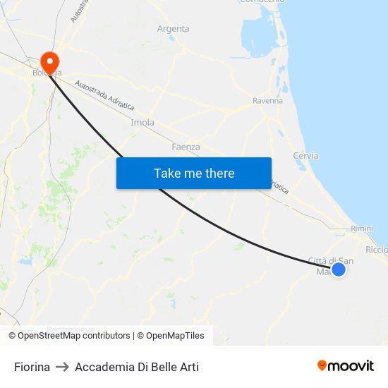 Fiorina to Accademia Di Belle Arti map