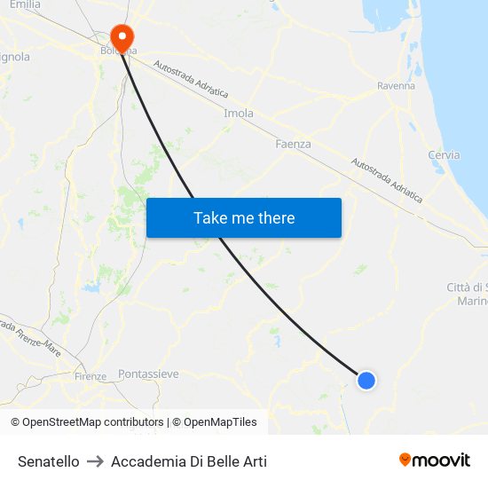 Senatello to Accademia Di Belle Arti map