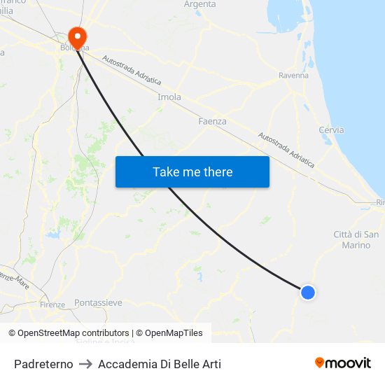 Padreterno to Accademia Di Belle Arti map