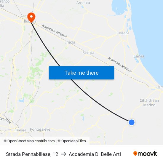 Strada Pennabillese, 12 to Accademia Di Belle Arti map