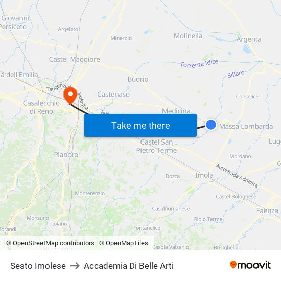 Sesto Imolese to Accademia Di Belle Arti map