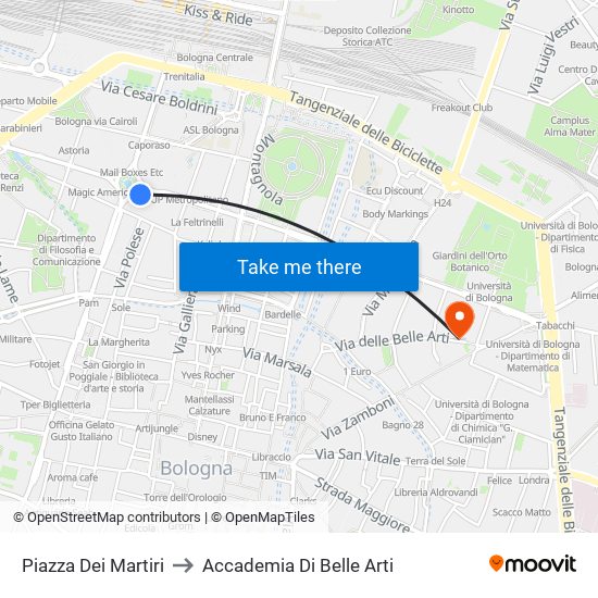 Piazza Dei Martiri to Accademia Di Belle Arti map