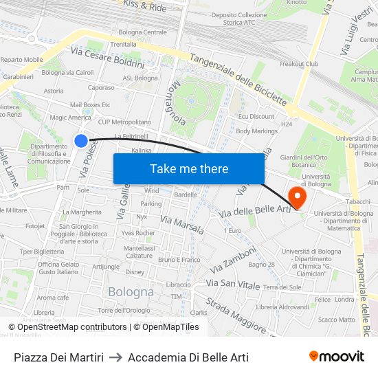 Piazza Dei Martiri to Accademia Di Belle Arti map