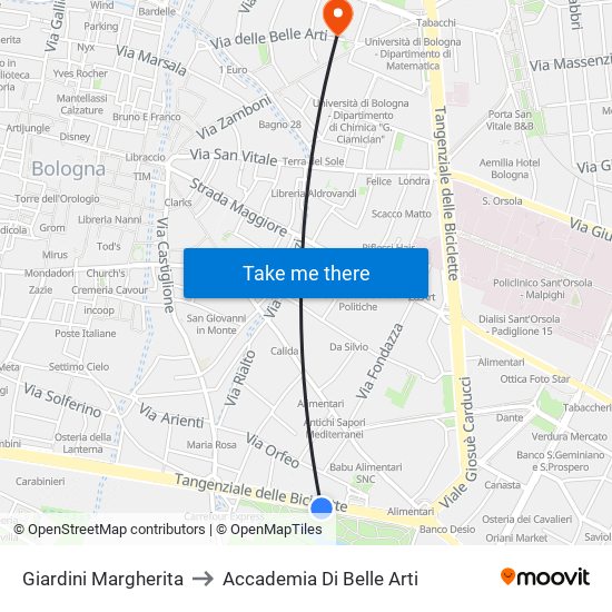Giardini Margherita to Accademia Di Belle Arti map