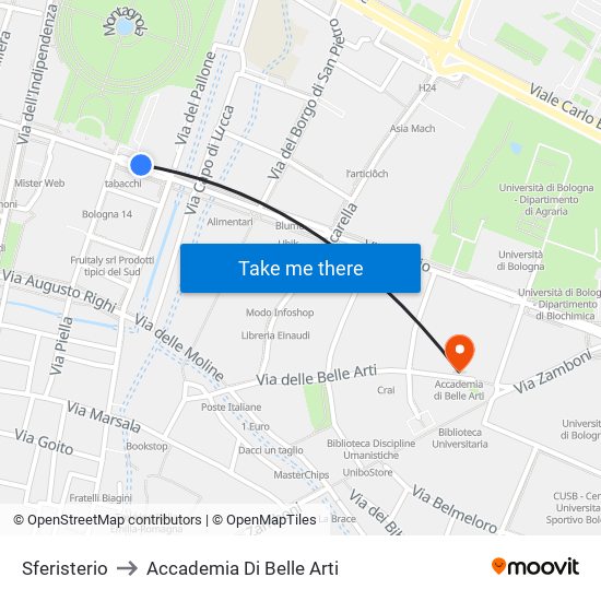 Sferisterio to Accademia Di Belle Arti map