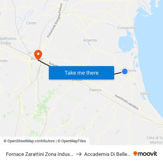 Fornace Zarattini Zona Industriale to Accademia Di Belle Arti map