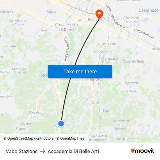 Vado Stazione to Accademia Di Belle Arti map