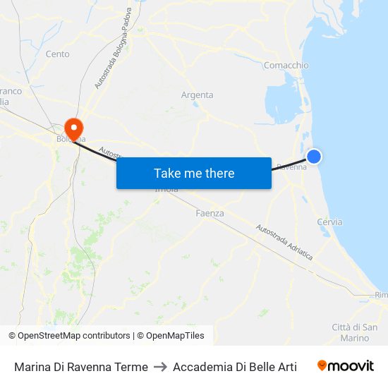 Marina Di Ravenna Terme to Accademia Di Belle Arti map