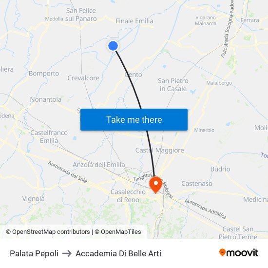 Palata Pepoli to Accademia Di Belle Arti map