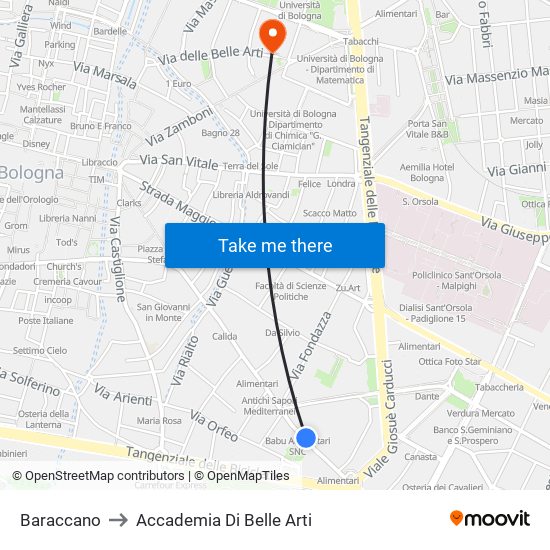 Baraccano to Accademia Di Belle Arti map