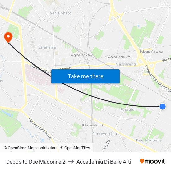 Deposito Due Madonne 2 to Accademia Di Belle Arti map