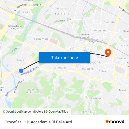 Crocefissi to Accademia Di Belle Arti map