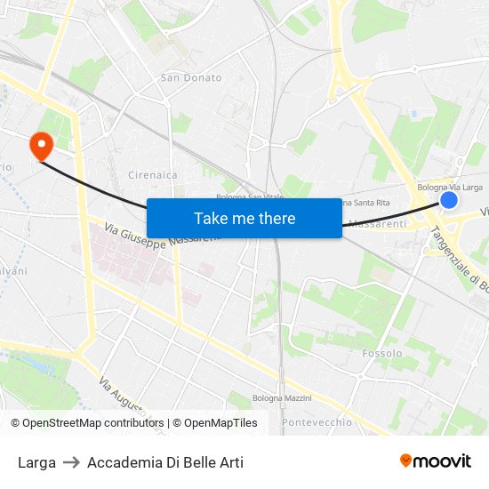 Larga to Accademia Di Belle Arti map