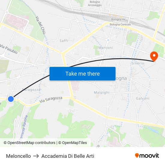 Meloncello to Accademia Di Belle Arti map