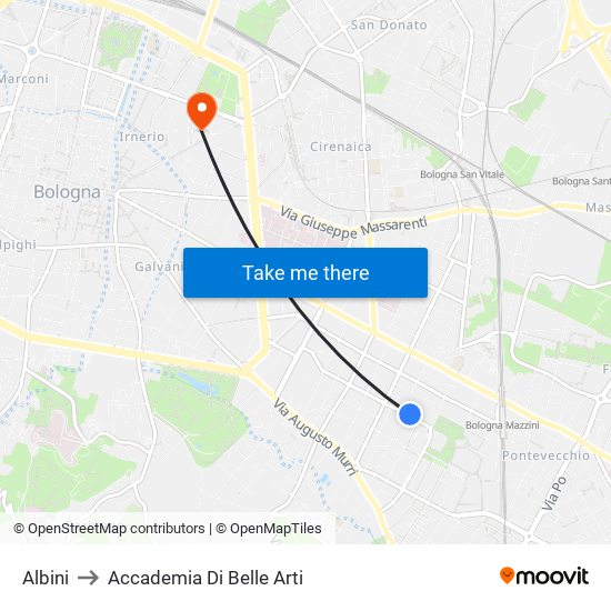 Albini to Accademia Di Belle Arti map