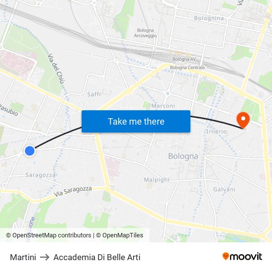 Martini to Accademia Di Belle Arti map