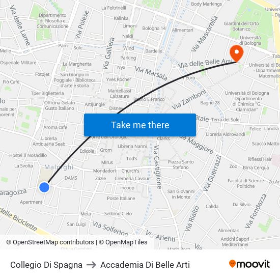 Collegio Di Spagna to Accademia Di Belle Arti map