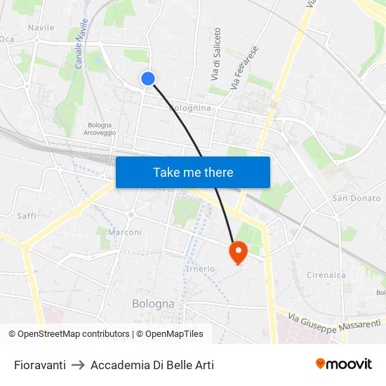 Fioravanti to Accademia Di Belle Arti map