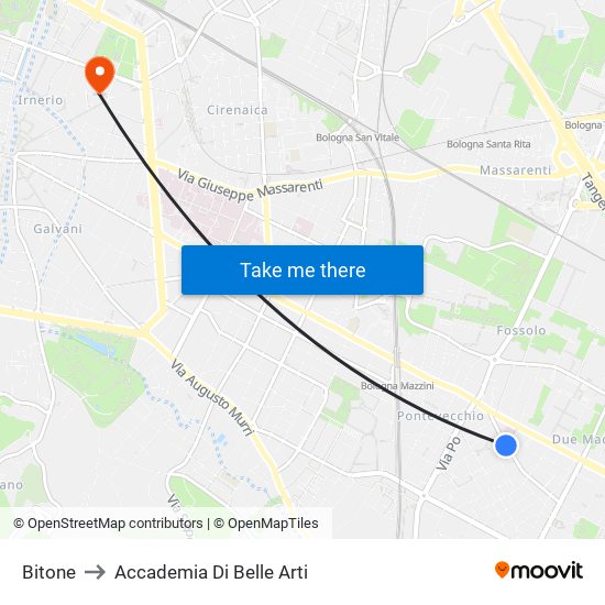 Bitone to Accademia Di Belle Arti map
