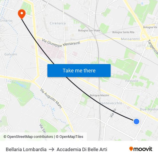 Bellaria Lombardia to Accademia Di Belle Arti map