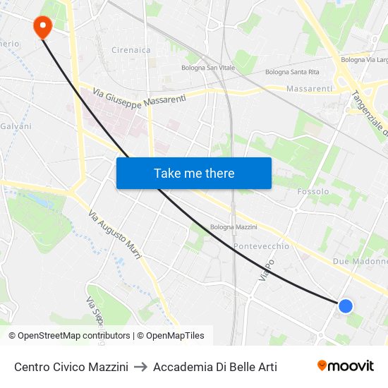 Centro Civico Mazzini to Accademia Di Belle Arti map
