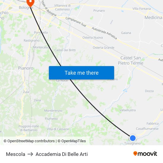 Mescola to Accademia Di Belle Arti map