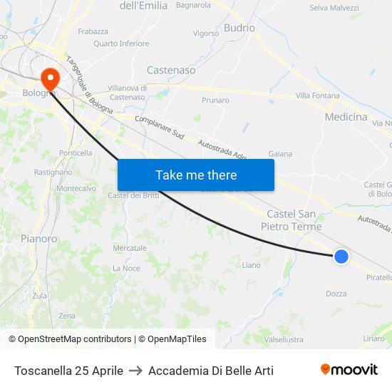 Toscanella 25 Aprile to Accademia Di Belle Arti map